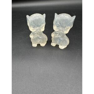 Vintage Clear Lucite Mouse Salt and Pepper Shakers MCM Kitschy